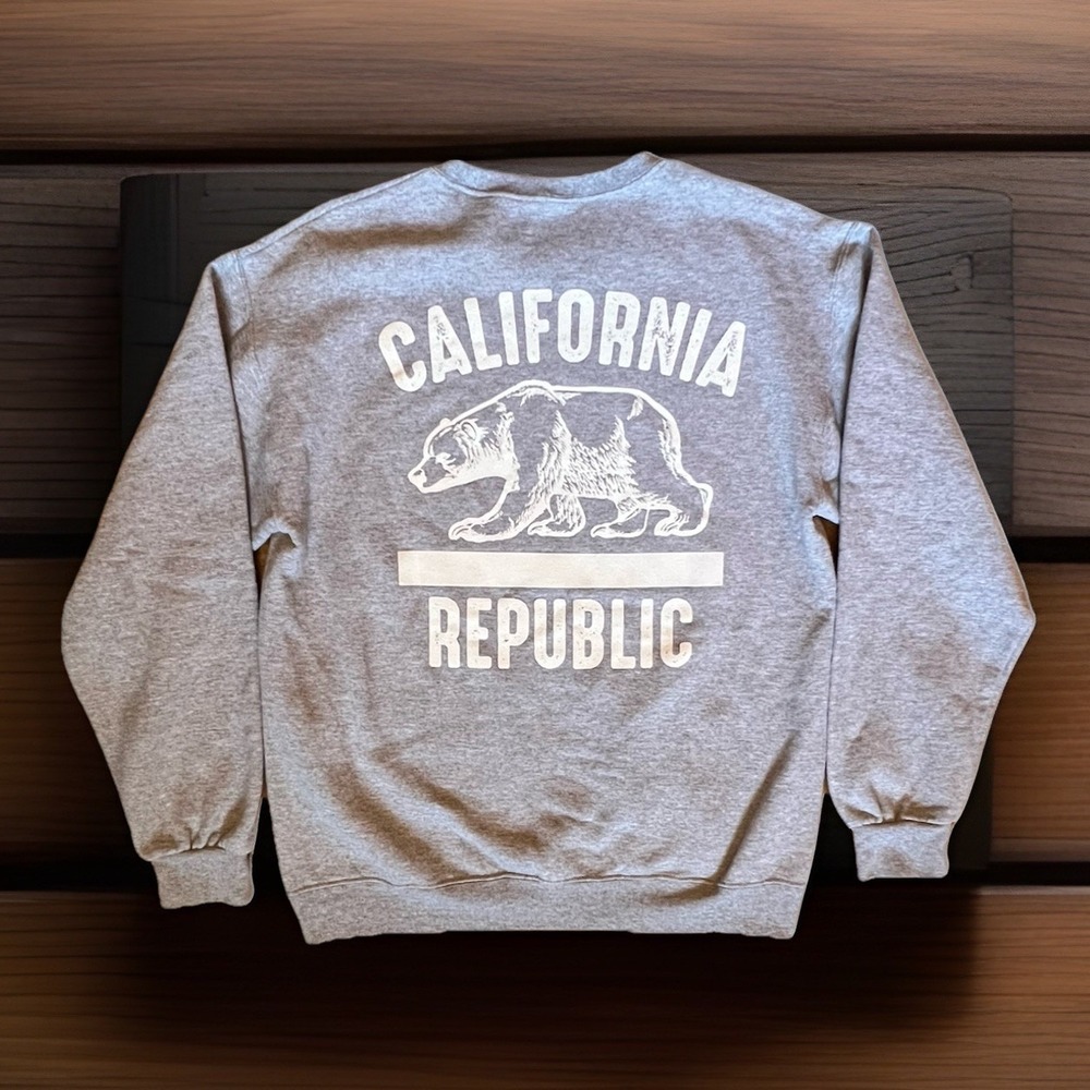 Bowery Supply Co California Republic Sweatshirt  Mens Gray Medium Crewneck